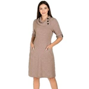 Robbie Bee Women’s Cowl Sweaterdress Mocha Size M